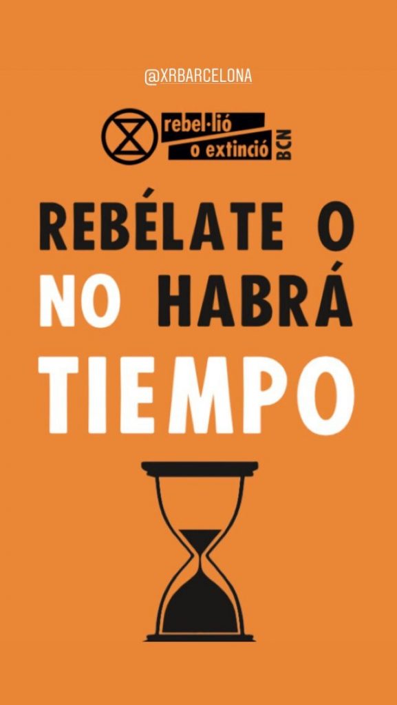 Banner: "Rebelate o no habrà tiempo"